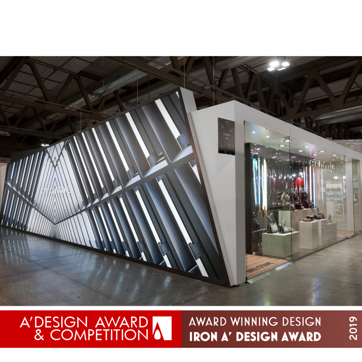 Cromia Mipel Milano Stand by Franco Pupillo Iron Trade Show Architecture, Interiors, and Exhibit Design Award Winner 2019 