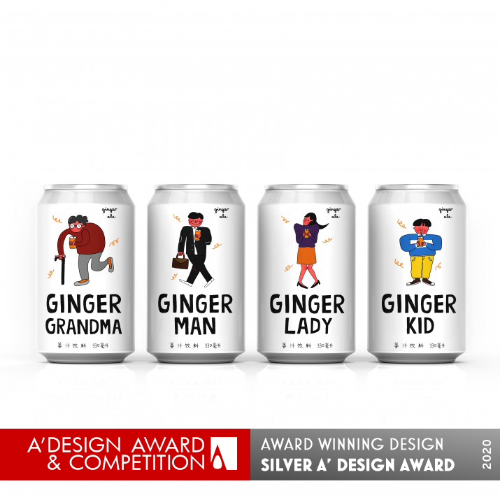 Happy Ginger Ale Beverage by Wen Liu and Jiayi Sun Silver Packaging Design Award Winner 2020 