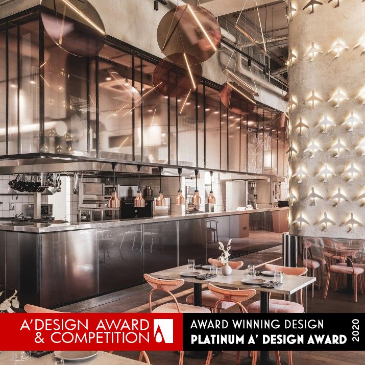 Polyot Restaurant by Julien Albertini and Alina Pimkina Platinum Interior Space and Exhibition Design Award Winner 2020 