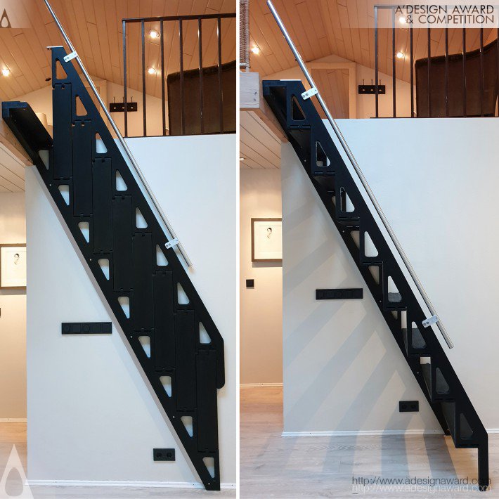 Compact Side Folding Stair by Zev Bianchi