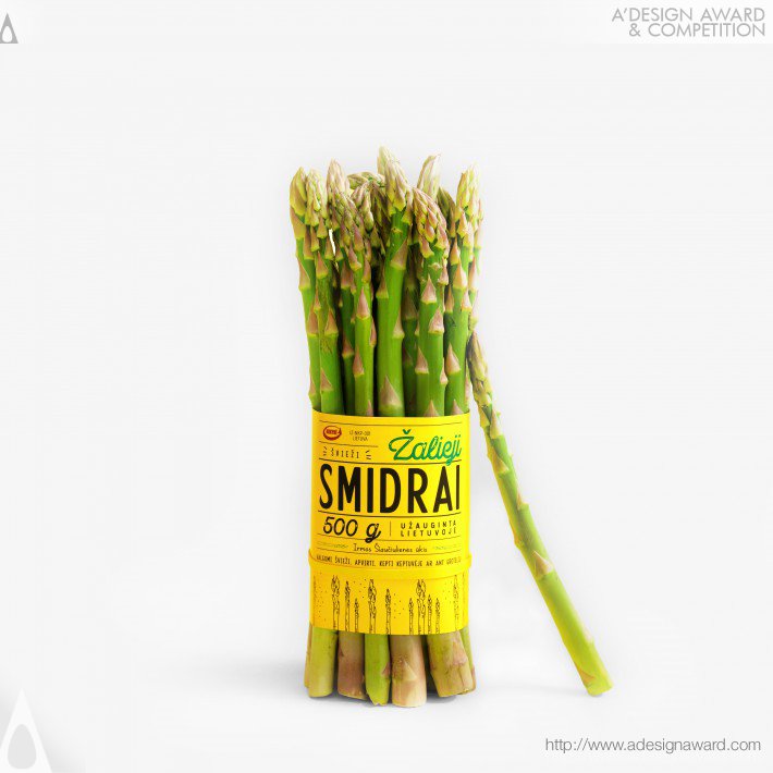 Green Asparagus Packaging Design by Salvita Bingelyte