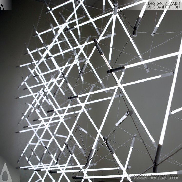 Tensegrity Space Frame Lighting Structure by Michal Maciej Bartosik