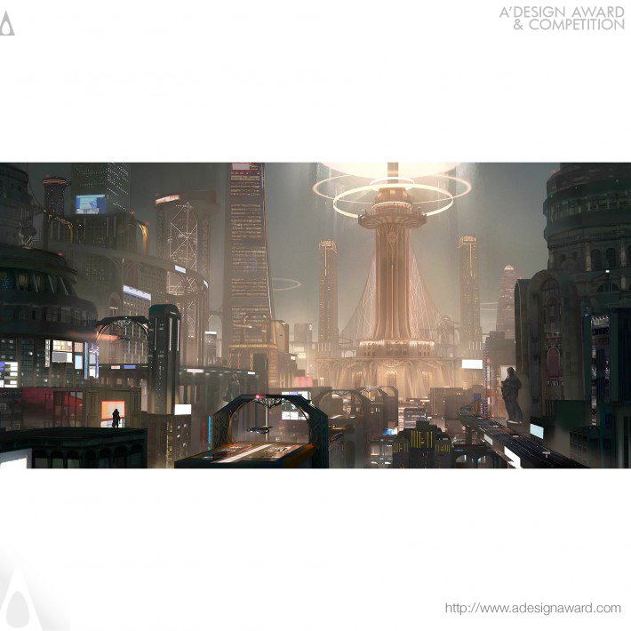 Yuwei (Rita) Li - Futuristic City Concept Art Illustration