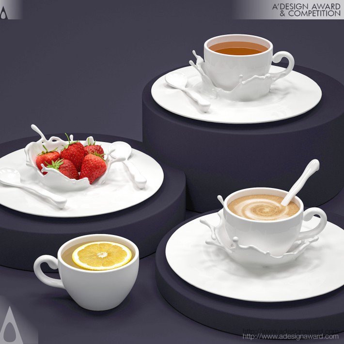 Jessica Zhengjia Hu - Splashy Cup and Saucer Sets