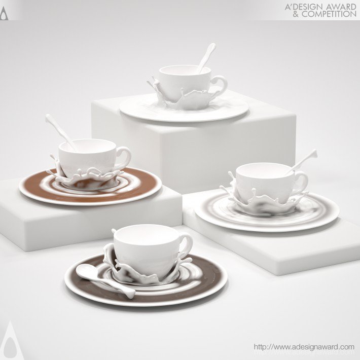 Splashy Cup and Saucer Sets by Jessica Zhengjia Hu