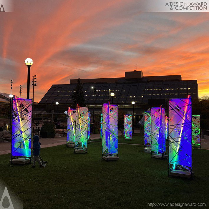 Nargiza Usmanova - Global Vision At Nuit Blanche Lighting Art Installation