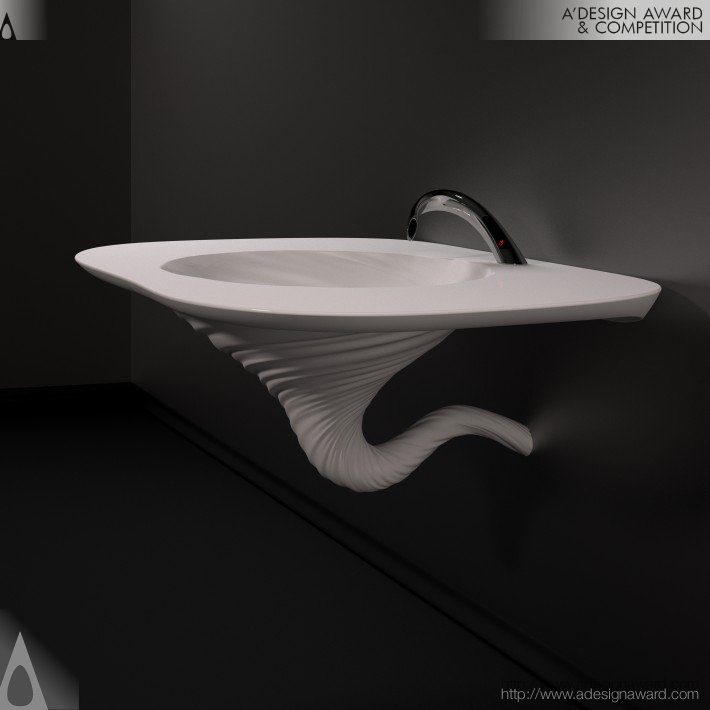 Vortex Washbasin and a Complementary Tap by Deniz Karasahin