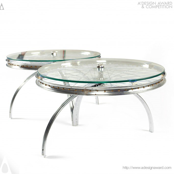 Rims and Spokes Coffee Table by Rashad Habib