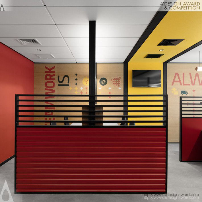 Dhl Red and Yellow Office by Hadar Frank Kadmon