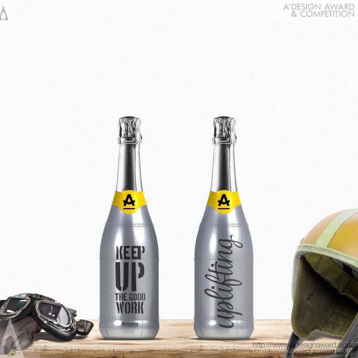 Selfpromo Champagne Bottle by Ampro Design