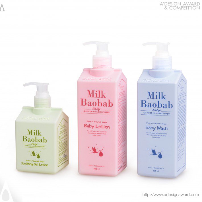 Milk Baobab Baby Skin Care Packaging by Hyein Kim