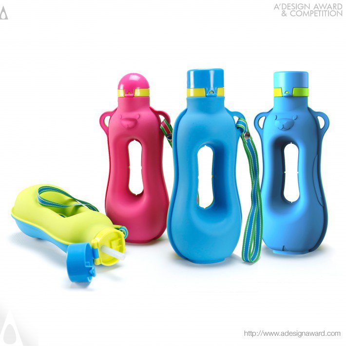 Happy Aquarius Workout Silicone Water Bottle by ChungSheng Chen