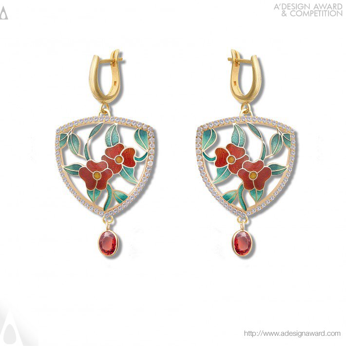 Azam Nabatian - Rose Flower Earrings