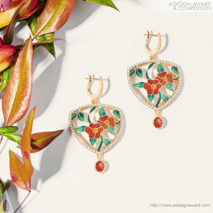 Rose Flower Earrings by Azam Nabatian