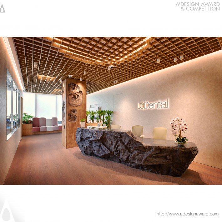 Compostiton in Grey Dental Clinic Interior Design by Jeffery &amp; Benson PTE. LTD. 即比設計