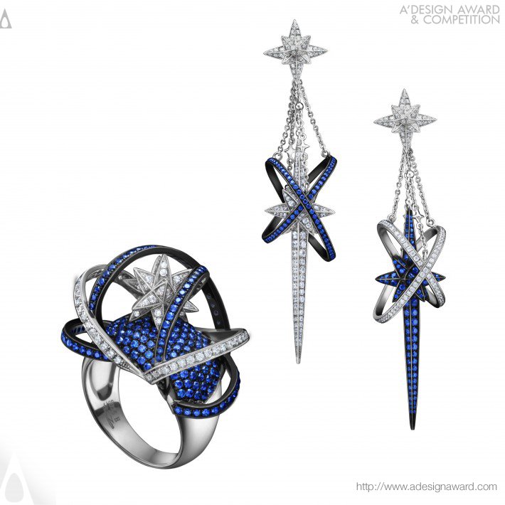 Supernova Ring/Earring Jewelry Set by Shu Zong