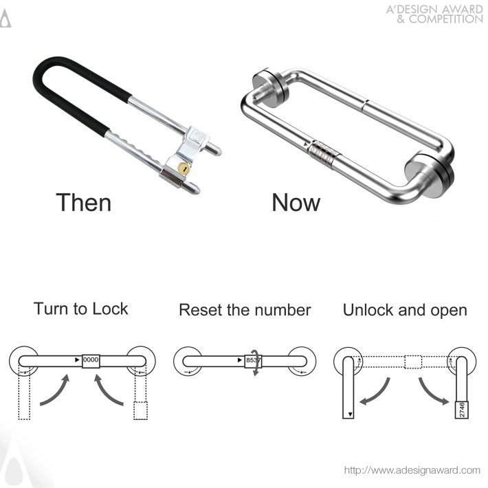 inDare Design Combined Door Handle and Coded Lock