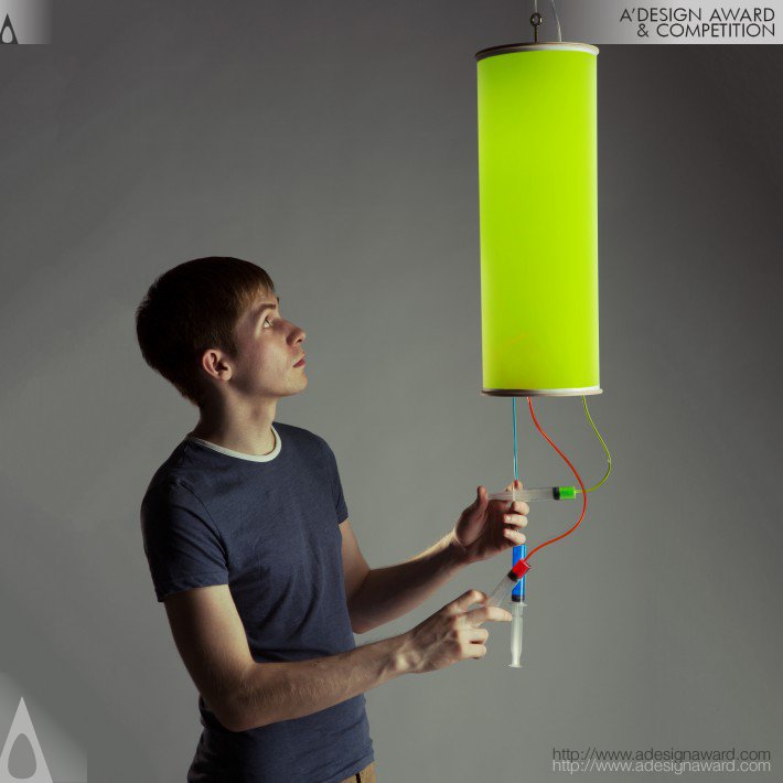 Colour Injector Interactive Multicoloured Lamp by Taras Sgibnev