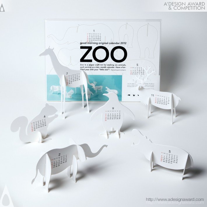 Good Morning Original Calendar 2012 “zoo” Calendar by Katsumi Tamura