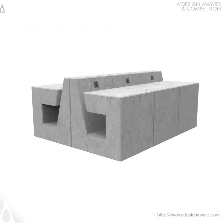 Qiu Liwei - B-Shape Concrete Public Seating