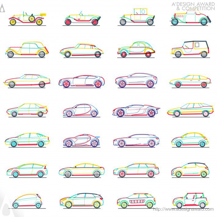 Citroen in Lines Illustration by Nikolay Ivanov