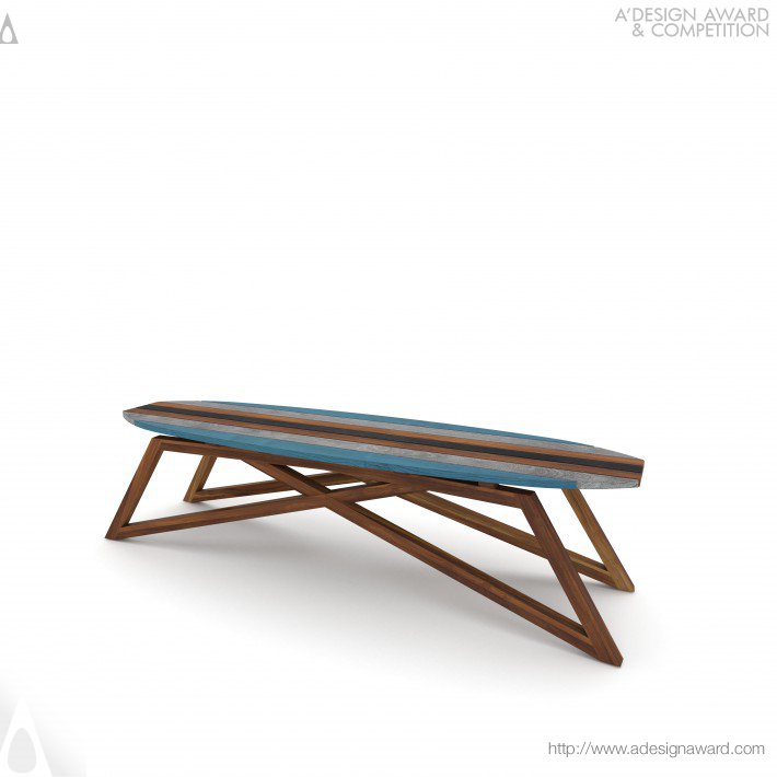 Surfwave Outdoor Bench by Valeriano Villegas Goyos