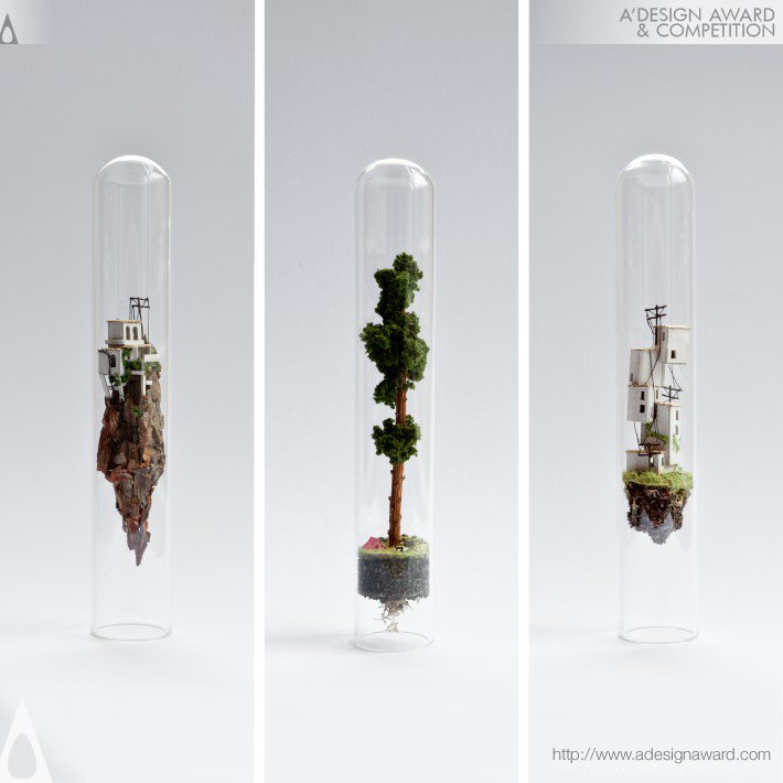 Micro Matter Miniature Sculptures in Glass Test Tubes by Rosa de Jong